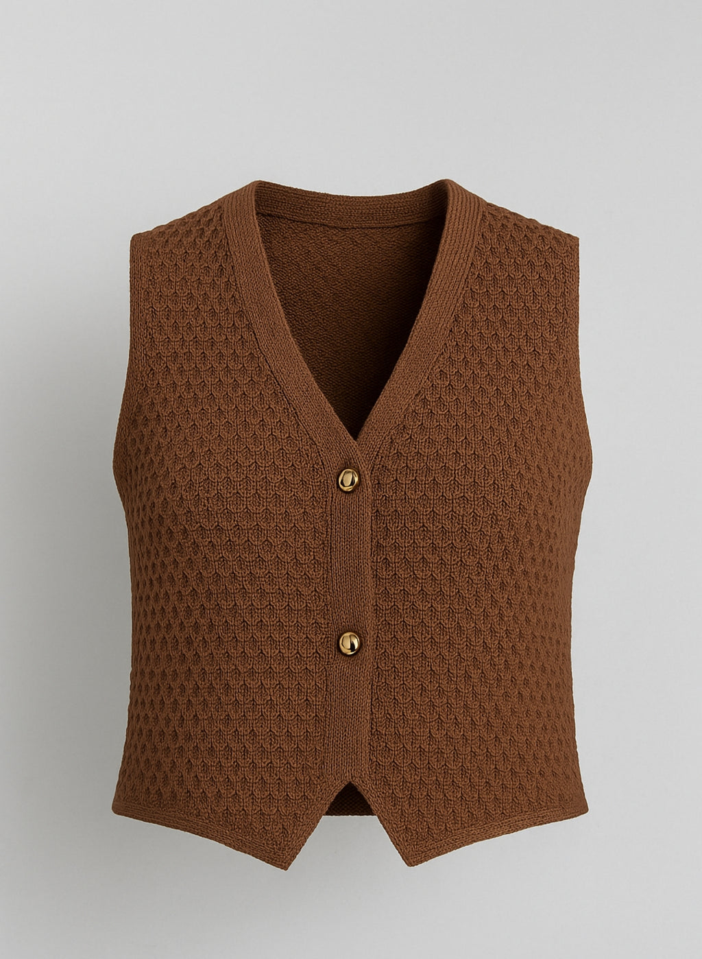 CHALECO TEJIDO COLOR MOCHA